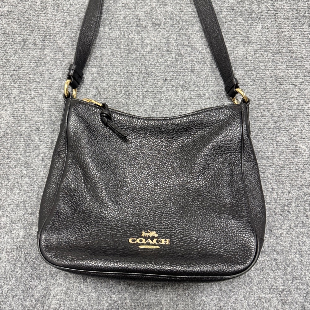 Coach Ellie File Women's Shoulder Bag Style No. CE218 Pebble Leather Black/Gold